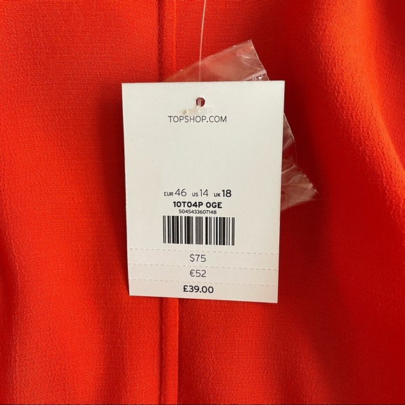 Topshop Orange Shirtdress with Drawstring Waist - Picture 6 of 9
